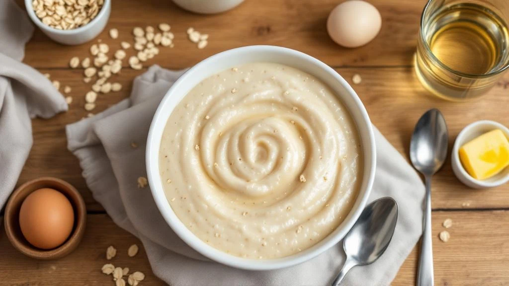 Oatmeal with egg porridge